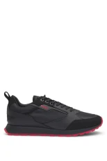 Mens Icelin Runn Branded-Accent Trainers in Mixed Materials Size 10 Black Mens Icelin Runn Branded-Accent Trainers in Mixed Materials Size 10 Black