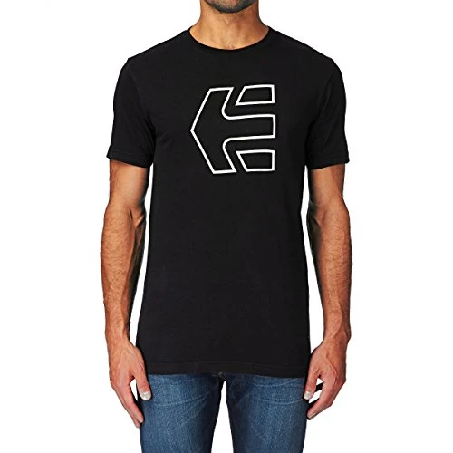 Men's Icon Outline S/Tee Short Sleeve T-Shirt, Black (Black/White), X-Large