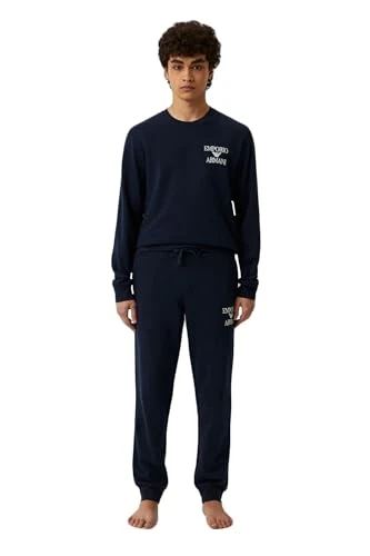 Men's Iconic Terry Sweater and Trousers, navy, M (pack of 2)