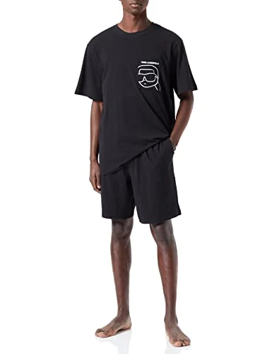 Men's Ikonik 2.0 Pkt Short Pj Set Pyjama, Black, L