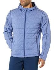 Men's Insulated and Quilted Altitude Full Zip Hooded Fleece Jacket, Tour Blue, Medium