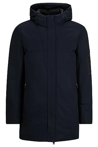 Mens J Terra Water-Repellent Parka Jacket with Logo Sleeve Pocket