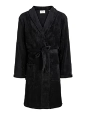 Men's Jacfleece Bathrobe, Black, L