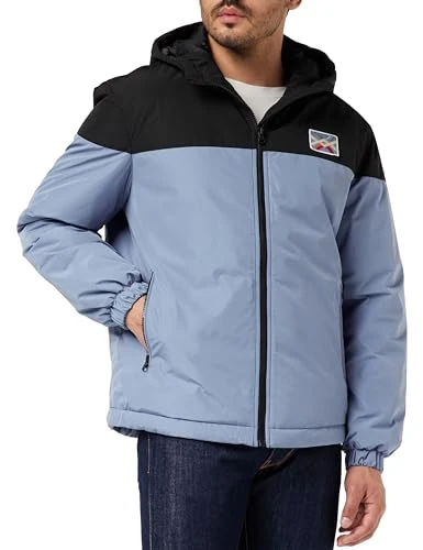 Men's Jacket 27fgun02u, Black and Sky Blue 903, M