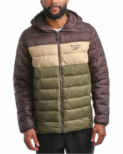 Men's Jacket - Packable Weather Resistant Glacier Shield Quilted Jacket - Insulated Hoodie Jackets for Men (S-XL), Dark Brown, XL