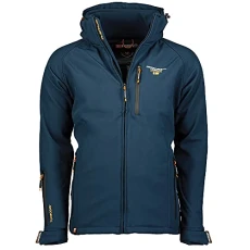 Men's jacket, windproof jacket with hood, functional softshell jacket, blue, XXXL Men's jacket, windproof jacket with hood, functional softshell jacket, blue, XXXL