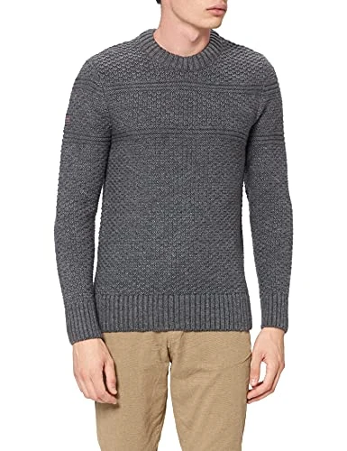 Men's Jacob Cable Crew Pullover Sweater, Zinc Marl, XL