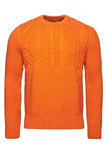 Men's Jacob Crew Neck Jumper, light orange, XL