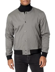 Men's Jakari Button Up Bomber Jacket, Iris Slate/Black Sapphire, XL Men's Jakari Button Up Bomber Jacket, Iris Slate/Black Sapphire, XL