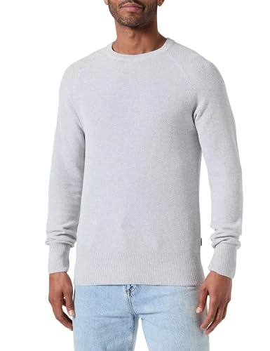 Men's Jcomaze Knit Crew Neck Jumper, Light Grey Mix, XL