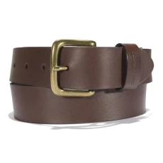 Men's Jean Belt, Bridle Leather Classic Buckle (Brown), 34