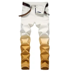 Mens Jeans Casual Button Outdoor Summer Springy Long Trousers Zipper Oversized Trendy Gradient Color Jeans Loose Fit Straight Leg Pants for Outdoor Mens Jeans Casual Button Outdoor Summer Springy Long Trousers Zipper Oversized Trendy Gradient Color Jeans Loose Fit Straight Leg Pants for Outdoor