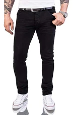 Men's Jeans Regular Slim Stretch M46 - Black - W34