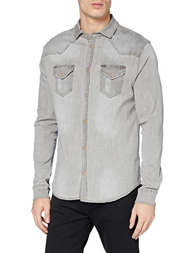 Men's Jeans Shirt Riley Denimshirt - Grey (Denim 169), 3XL