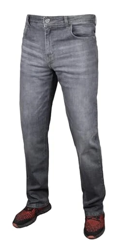 Mens Jeans - Smart Stretch, Slim Fit, Straight Leg Denim Pants - Stylish Jeans for Men, Classic Men's Jeans Grey 32W / 34L