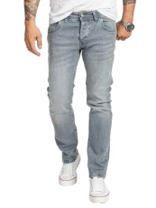 Men's Jeans Trousers Denim Stretch Regular Fit Jeans Stonewashed W29-W44, Rc-2412-Light Grey, 32 W/36 L