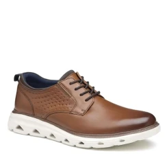 Men’s Jenkins Plain Toe Shoe – Leather Fashion Sneakers for Men, Brown Leather, 7 UK