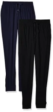 Mens Jersey Knit Jogger Sleep Pant (1 And 2 Packs) Pajama Bottom, Black/Navy, M UK Mens Jersey Knit Jogger Sleep Pant (1 And 2 Packs) Pajama Bottom, Black/Navy, M UK