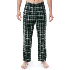 Men's Jersey Knit Sleep Pant, Green Plaid, S Men's Jersey Knit Sleep Pant, Green Plaid, S