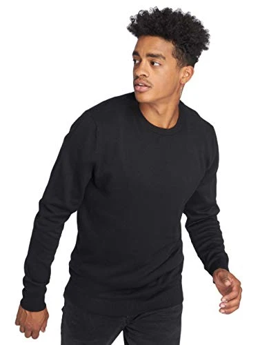 Men's Jjebasic Knit Crew Neck Noos Jumper, Black, M UK