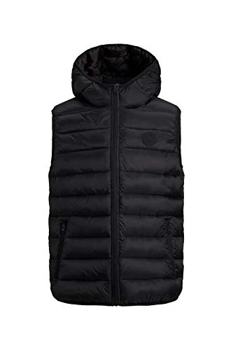 Men's Jjemagic Body Warmer Hood Down Vest, Black, L