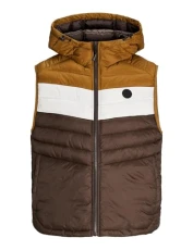 Men's Jjesprint Bodywarmer Hood Vest, Mulch/Detail:Monks Robe/Moonbeam Blocking, L Men's Jjesprint Bodywarmer Hood Vest, Mulch/Detail:Monks Robe/Moonbeam Blocking, L