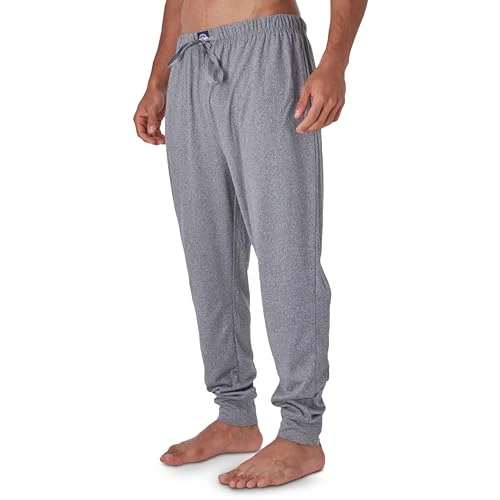 Mens Jogger Pajama Pants, Lightweight Lounge Casual Sleep Pants for Men, Light Heather Grey, 2X