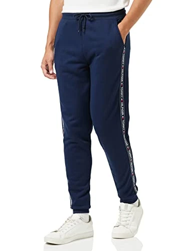 - Men's Joggers - Repeat Logo Tape Joggers For Men - Drawstring Waistband Elastic - Pockets - Organi