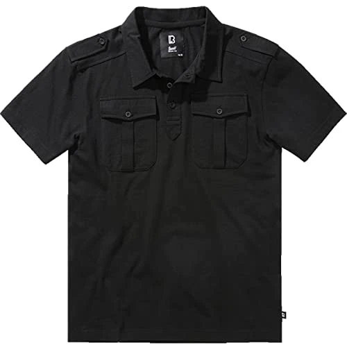 Men's Jon Poloshirt Short Sleeve T-Shirts, Black, M