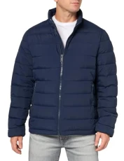 Men's Jon Quilted Stand Collar Puffer Jacket Coat, Navy Dry Touch Nylon, XXL Men's Jon Quilted Stand Collar Puffer Jacket Coat, Navy Dry Touch Nylon, XXL