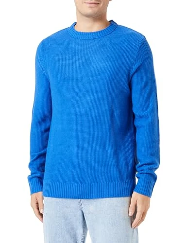 Men's Jorkyle Knit Crew Neck Jumper, Nautical Blue, S