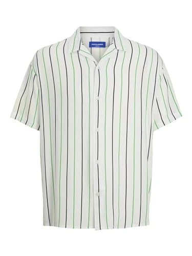 Men's Jorluke Palma Stripe Shirt Ss Short-Sleeved, Cloud Dancer, M