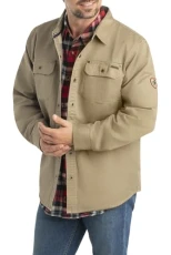 Men's Journeyman Shirt Jacket, Flannel Lined Shacket for Men, Water-Resistant Coat Rugged Fall Clothing, Twig, 4XL Big Men's Journeyman Shirt Jacket, Flannel Lined Shacket for Men, Water-Resistant Coat Rugged Fall Clothing, Twig, 4XL Big