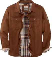 Men's Journeyman Shirt Jacket, Flannel Lined Shacket for Men, Water-Resistant Coat Rugged Fall Clothing, Copper Rust, 4XL Big Men's Journeyman Shirt Jacket, Flannel Lined Shacket for Men, Water-Resistant Coat Rugged Fall Clothing, Copper Rust, 4XL Big