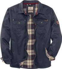 Men's Journeyman Shirt Jacket, Flannel Lined Shacket for Men, Water-Resistant Coat Rugged Fall Clothing, Navy, L Men's Journeyman Shirt Jacket, Flannel Lined Shacket for Men, Water-Resistant Coat Rugged Fall Clothing, Navy, L