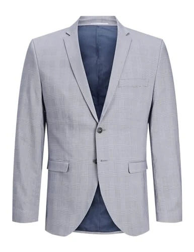 Men's Jprsolaris Blazer Sn Suit Jacket, Troposphere/Checks: Super Slim fit, 36R