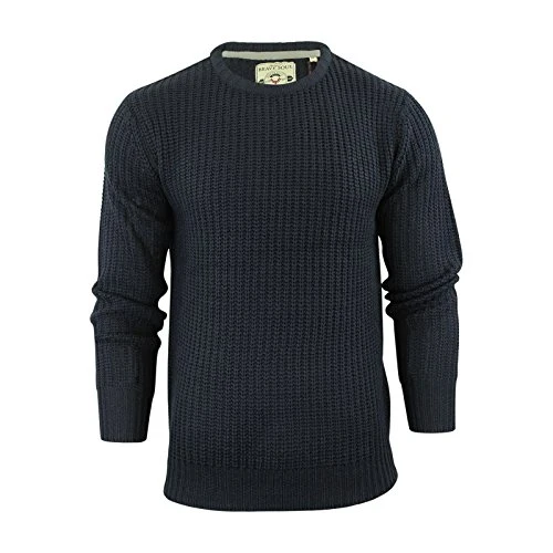 Mens Jumper  Binary Fisherman Knitted Crew Neck Sweater