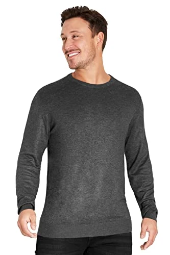 Mens Jumper, Crew, V Neck Mens Sweater (2XL, Charcoal)