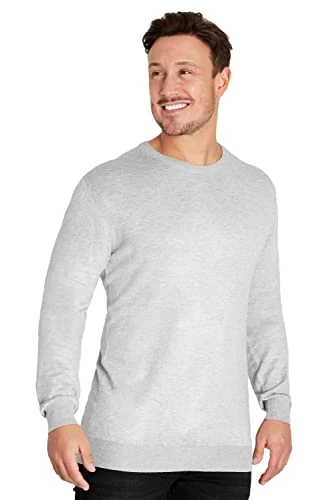 Mens Jumper, Crew, V Neck Mens Sweater (M, Grey Marl)