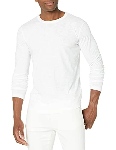 Men's Kai Cre Neck Long Sleeve Shirt, White, Large