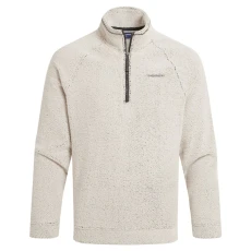 Mens Karlton Half Zip Fleece Top Ecru - White