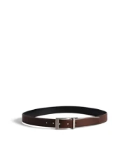 Men's KARMER Reversible Leather Belt, Chocolate, 38 Men's KARMER Reversible Leather Belt, Chocolate, 38