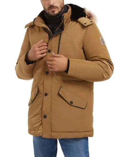 Men's khaki green royal parka with detachable hood