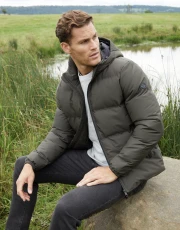 Men's Khaki Hooded Puffer Jacket