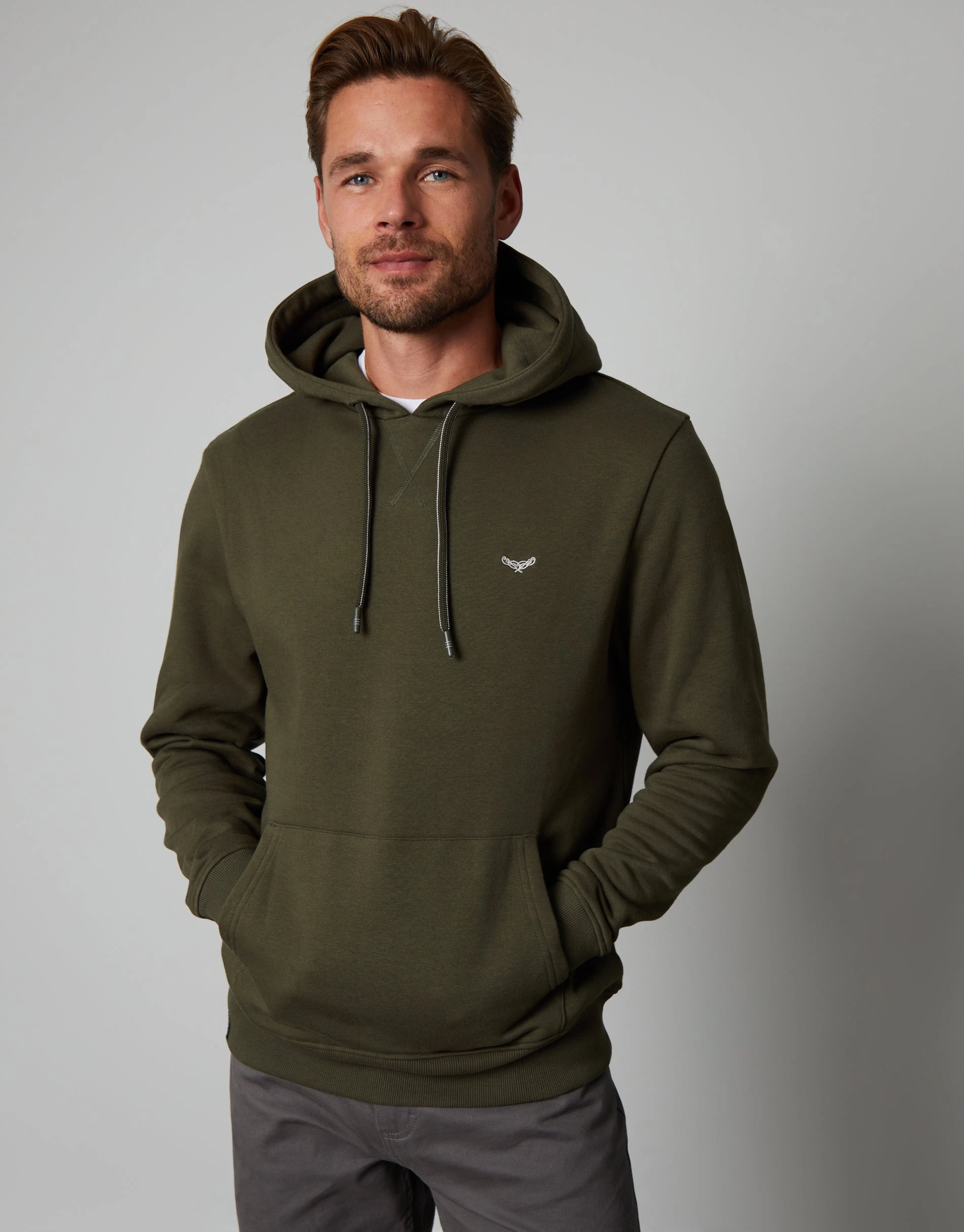 Men's Khaki Pullover Hoodie