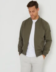Mens Khaki Showerproof Classic Bomber Jacket