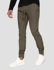 Men's Khaki Slim Fit Cuffed Trousers