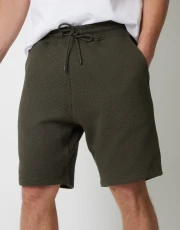 Men's Khaki Textured Sweat Shorts