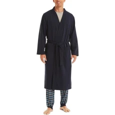 Men's Kimono Robe, Navy, One Size