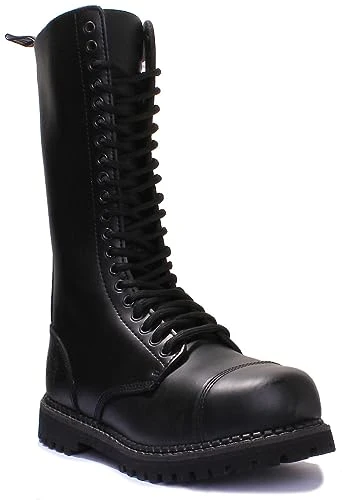 Mens King CS Derby Black Leather Boots 8 UK